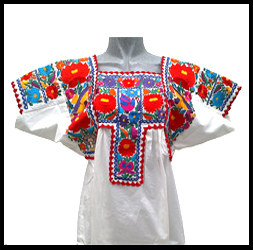 Blusa blanca bordada de algodón